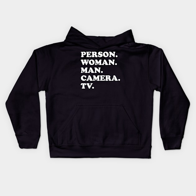 Person Woman Man Camera TV Kids Hoodie by susannefloe